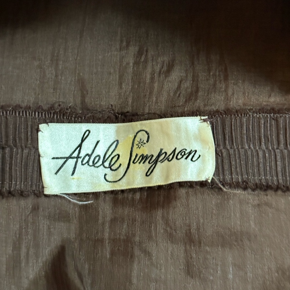 Adele Simpson Vintage Elegant Brown Sleeveless Dr… - image 6